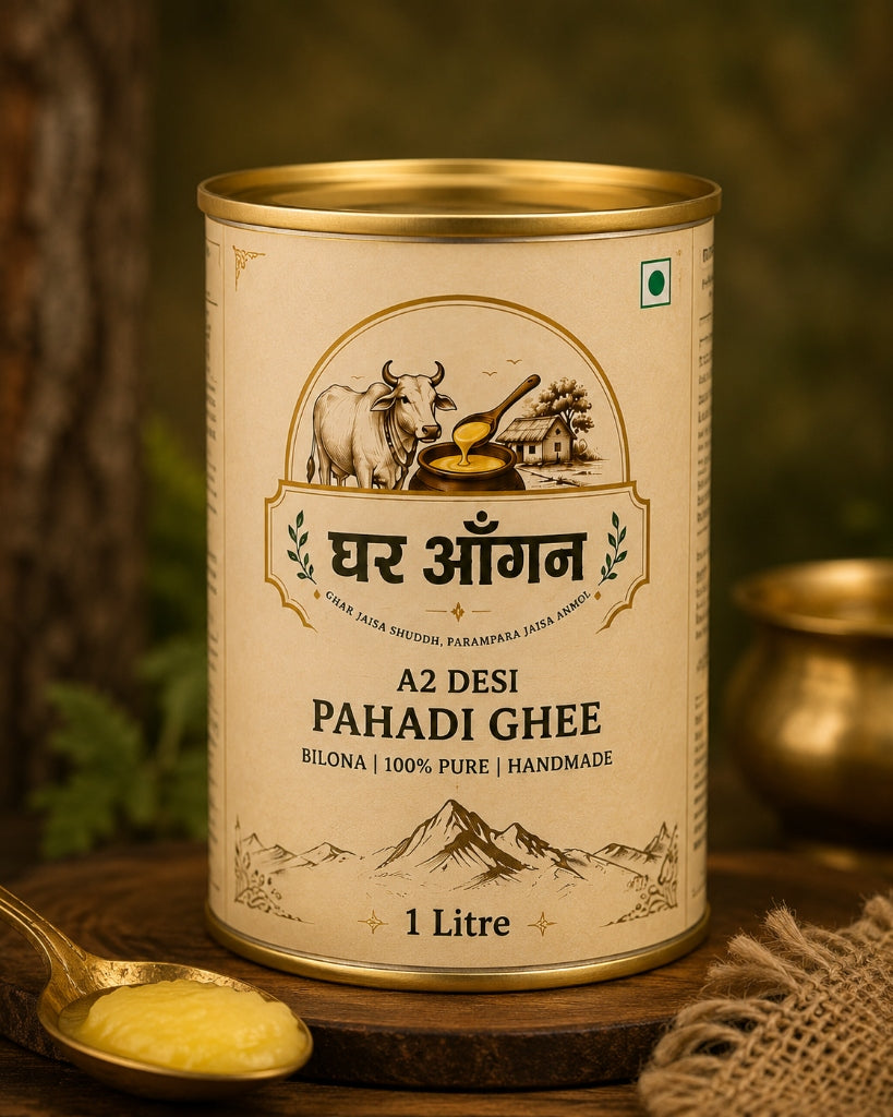 Ghar Aangan A2 Bilona Ghee packaging